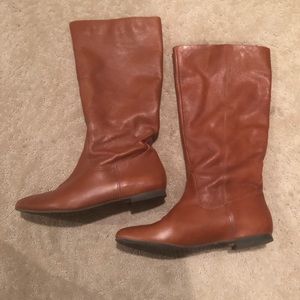 Brown mid calf boots